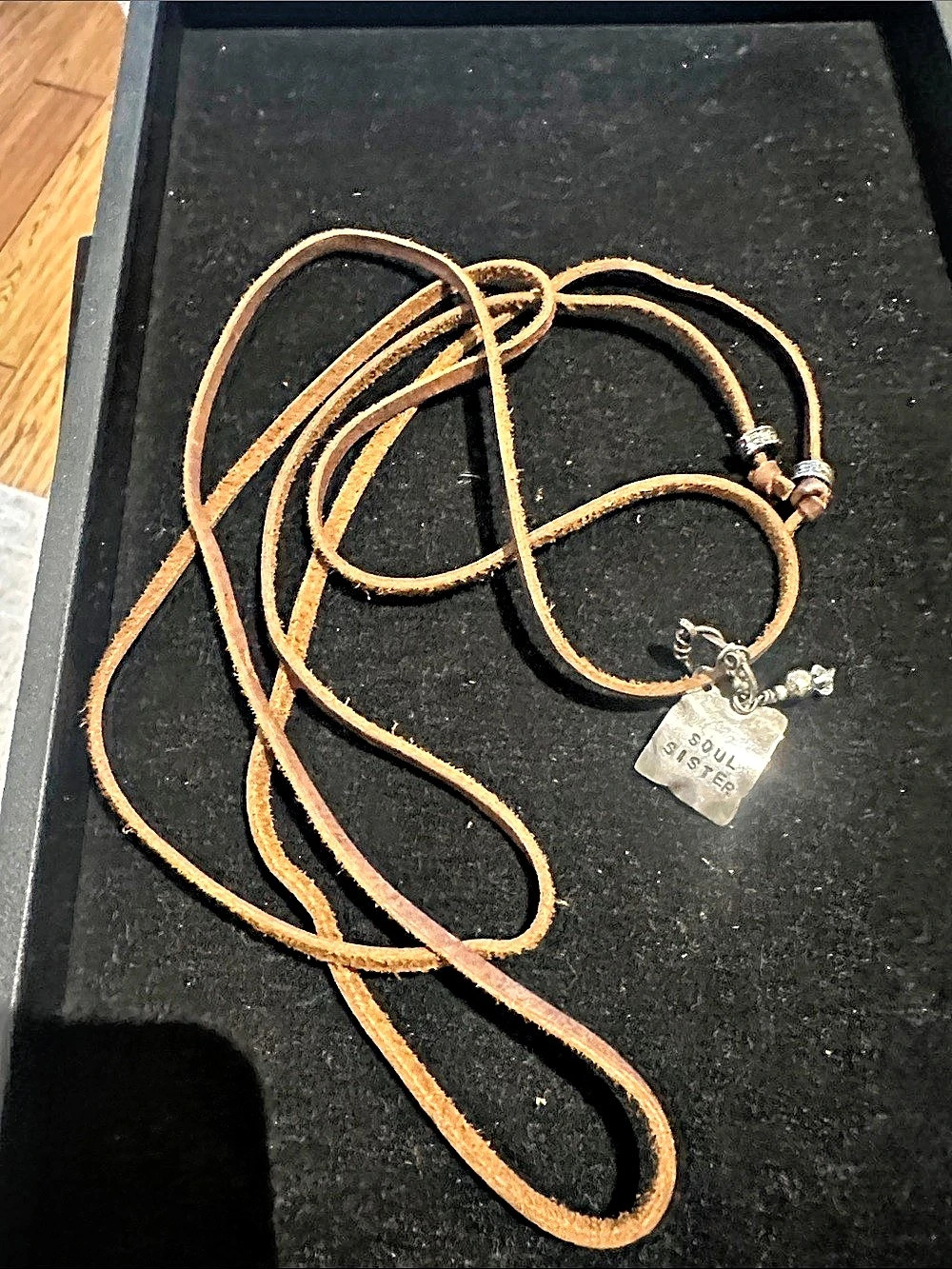 Soul Sister leather & Silver  Pendant Necklace